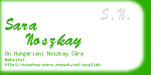 sara noszkay business card